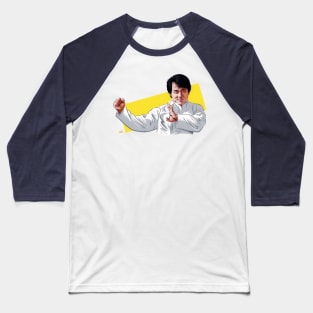 Jackie Chan - An illustration by Paul Cemmick Baseball T-Shirt